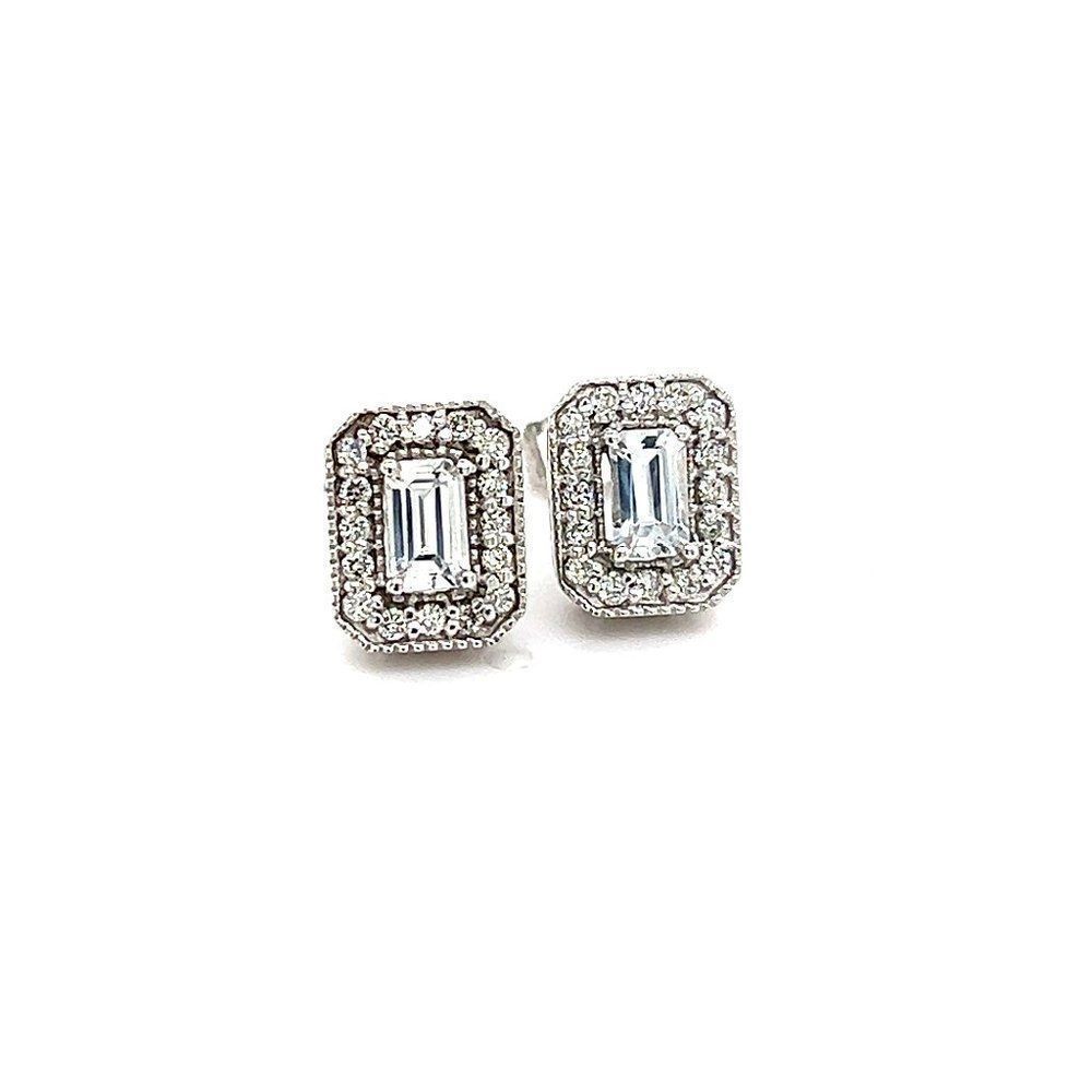 Natural Sapphire Diamond Stud Earrings 14k Gold 0.96 TCW Certified $2950 121268